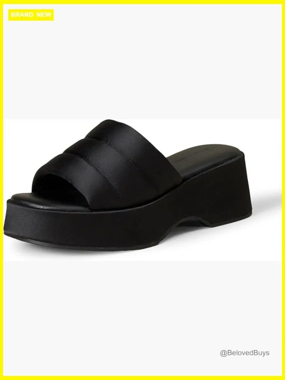 Women's Platform Slides Sandal - Puffy Quilted Upper 2.25